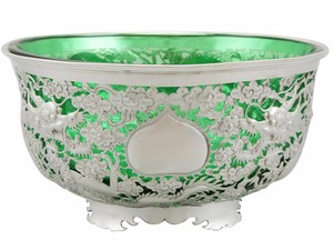 Antique Chinese Export Silver Bowl 1890s