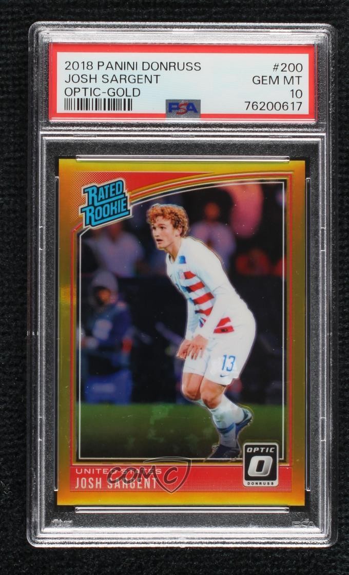 2018 Donruss Rated Optic Gold Prizm 2/10 Josh Sargent #200 PSA 10 Rookie RC 0s7m