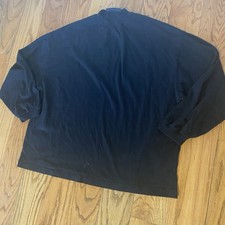 Essentials Fear Of God Shirt Mens Medium Black Long Sleeve Logo Cotton Crewneck