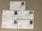 Set of five PAINTINGS Israel fdc with painter signatures