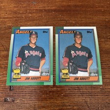 1990 Topps #675 Jim Abbott Rookie**Error Card**Multiple Ink Printing Errors