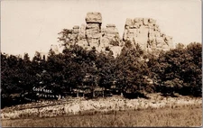 Coon Rock, MAUSTON, Wisconsin Real Photo Postcard - A.M. Baver