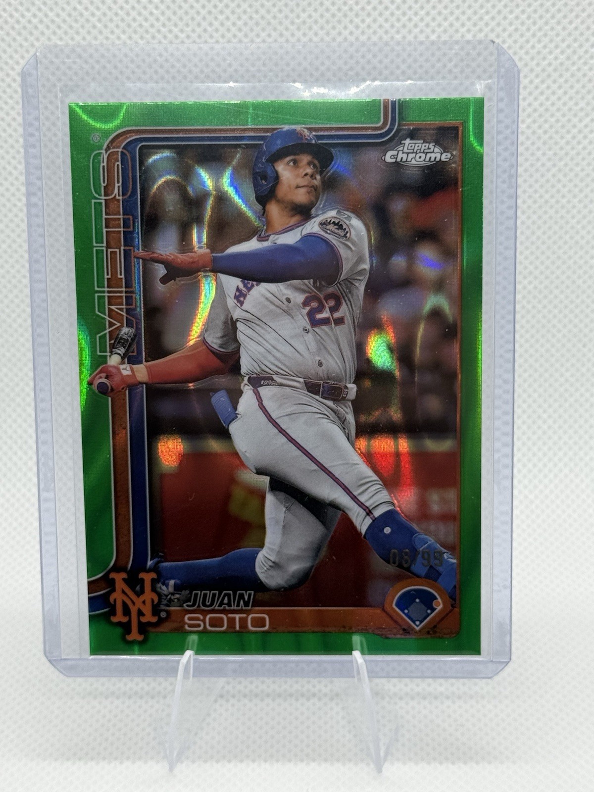 2025 Topps Chrome Juan Soto Green Refractor /99 #200 Mets Baseball MLB