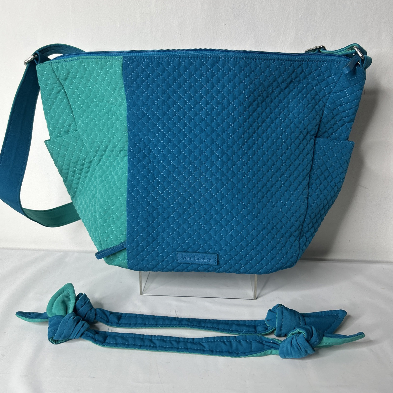 Vera Bradley Hadley On The Go Satchel in Bahama Turquoise Microfiber  