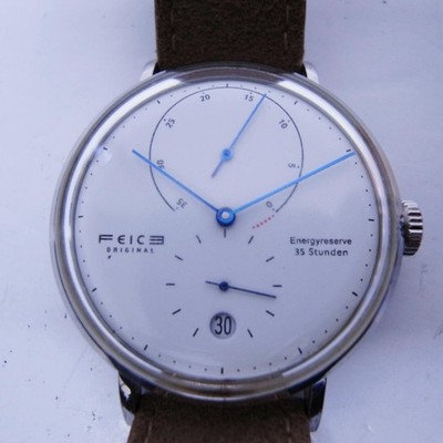 FEICE Automatic Watch Power Reserve Date Blue Steel Hands From Japan