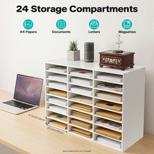 Mail Sorter Organizer Wood Literature Organizer Desktop Bill Paper for Office US