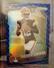 Panini 2025 Prizm Shedeur Sanders Cleveland Browns Blue Checkerboard Rookie #302