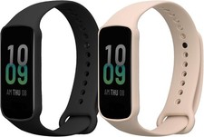 kwmobile Straps Compatible with Amazfit Band 7 - Large, black / beige