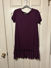 Zenana Outfitters purple short  Sleeve Ruffle Mini Dress Women's Size Medium M