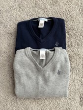 Janie and Jack Boys V neck sweater Navy And Blue Set Size 6