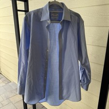 Charles Tyrwhitt Jermyn Long Sleeve Non Iron Men's Blue Dress Shirt Size 15 1/2