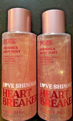 2 X VICTORIA'S SECRET PINK Love Shimmer Heart Breaker BODY MIST SPRAY 8.4 oz New