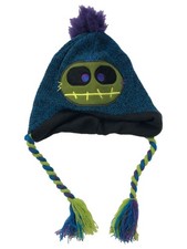 Aquarius Boys Blue Monster Hat Braided Tassel Critter Trapper