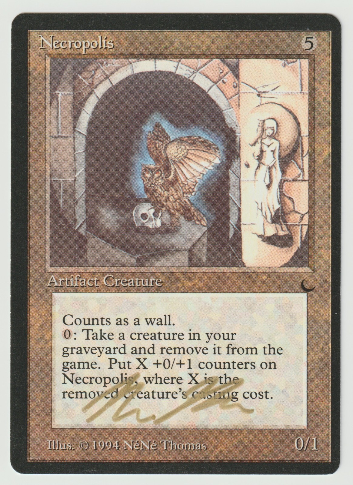 Gold Signed Necropolis HP The Dark Artist NeNe Thomas 1994 MTG Magic Vintage!