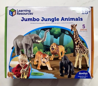 Jumbo Jungle Animals 5pc Set Learning Resources Safari Toy Lion