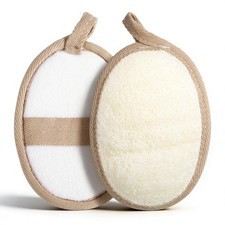 2 Pack Exfoliating Loofah Sponge Pads Scrubber for Shower Bath Face Body