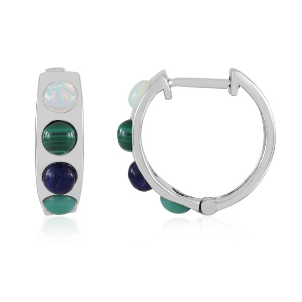 Opal-TüRkis-Ohrringe Aus Sterlingsilber-image
