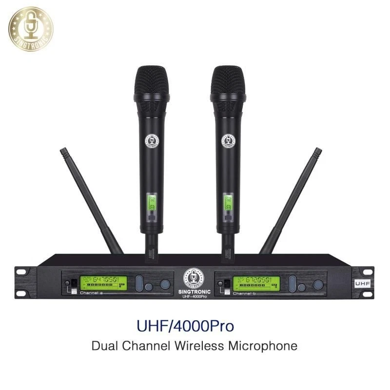 Singtronic UHF-4000Pro-Black Professional Digital Dual PLL Wireless Microphone System - Thumbnail 4