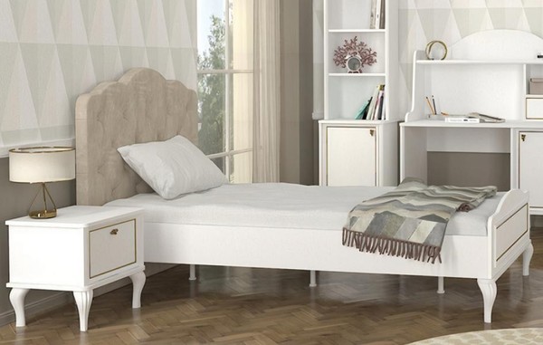 Jugendzimmer Set Bett Nachttisch Moderne MöBel Schlafzimmer Stil 2Tlg-image