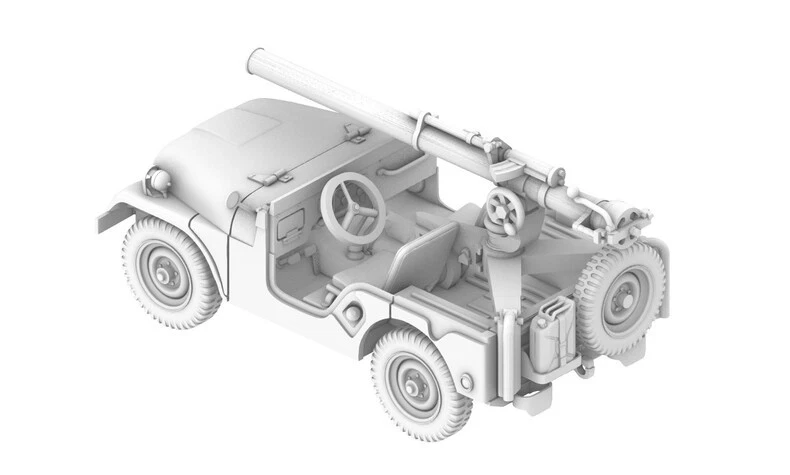 3D Printing 1/72 American M38A1 jeep +M40 anti-tank gun Unpainted - Image 3 of 4