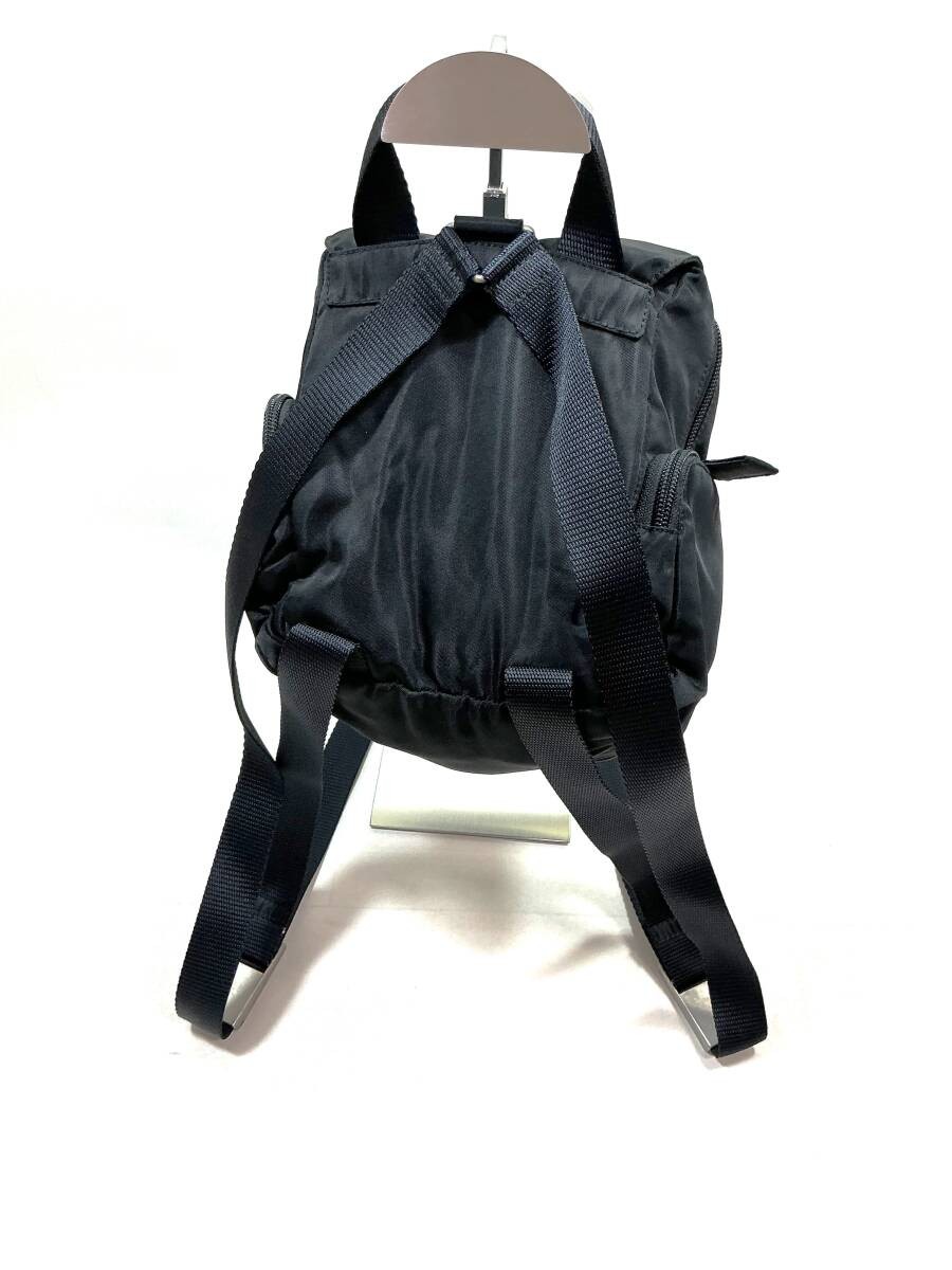PRADA Nylon Mini Backpack Bag Black SV Metal Parts Made in Italy Triangle Logo P thumbnail 3