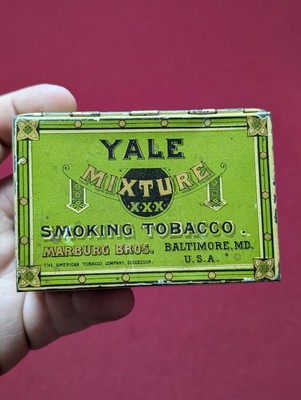 Vintage YALE Mixture  X X X  SMOKING TOBACCO TIN Marburg Bros. Baltimore MD