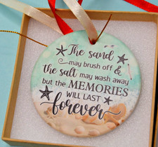 Beach themed ceramic ornament NIB