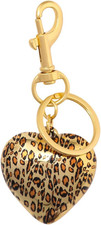Leopard Heart Bow Charm Keychain - Cute Bag Purse Hnadbag Accessories - Cheetah