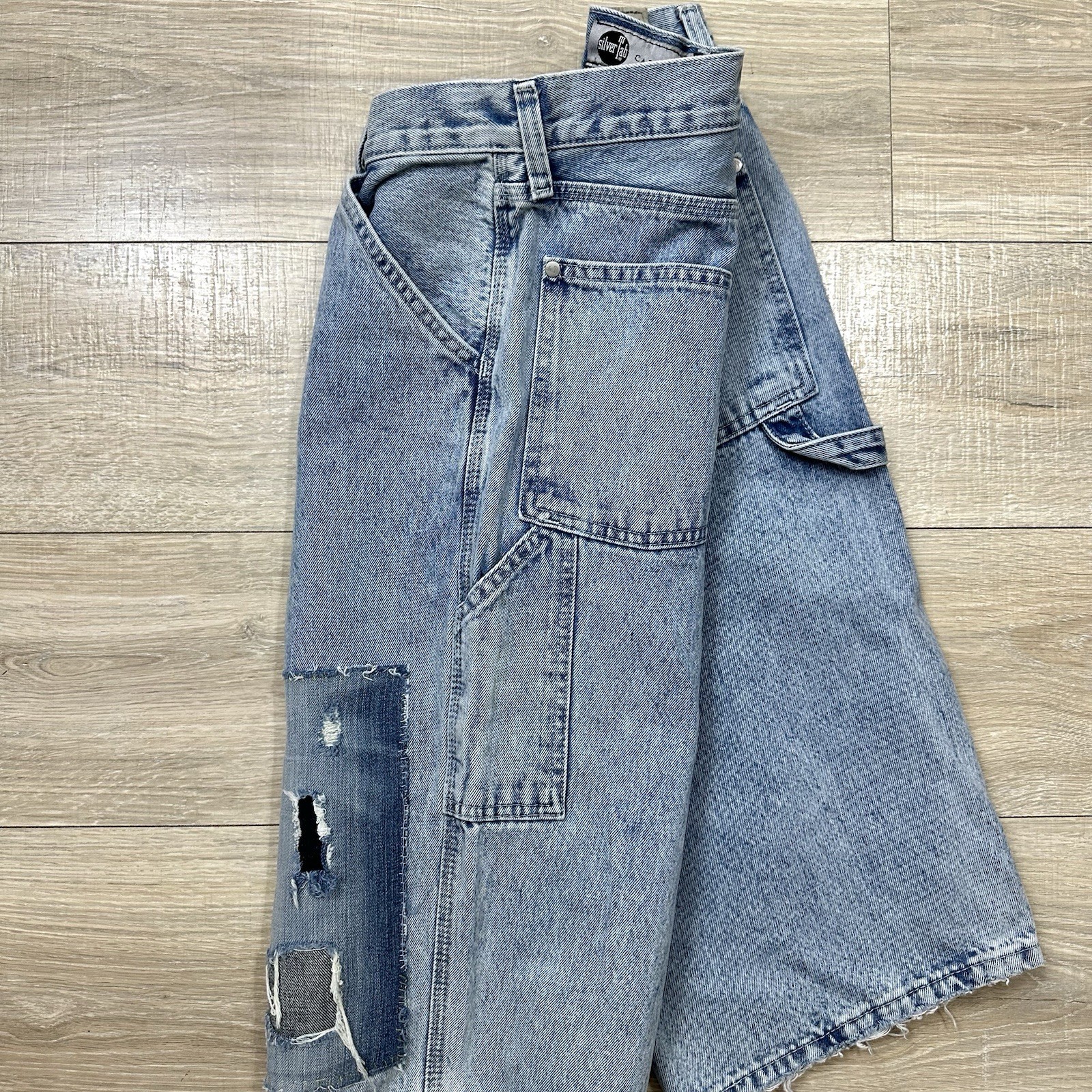 Levi’s Silver Tab Carpenter Patchwork Denim Blue … - image 6