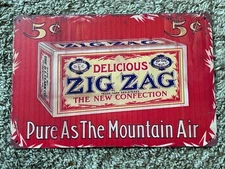 Delicious ZIG ZAG The New Confection - Pure as the Mountain Air - Metal Tin Sign
