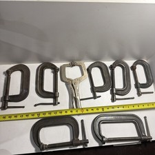 assortment of 7 TVG made in the usa c clamp 1-vise grip 11sp, Wilton, Hargrave,