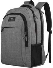 Slim Travel Laptop Backpack 15.6" - Water Resistant Anti-Theft College Bag, Grey