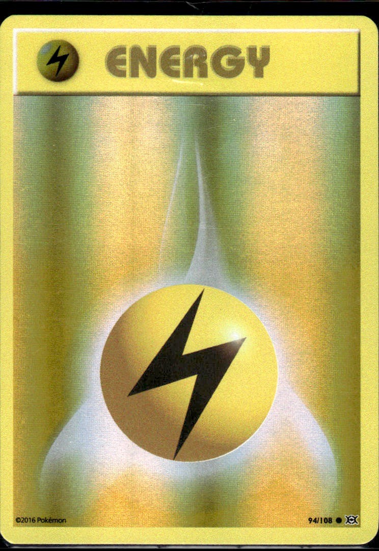 Lightning Energy 94/108 Common Evolutions Pokemon Reverse Holo Lightly Played