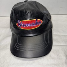 Vintage Leather Cap Yamaha Color black