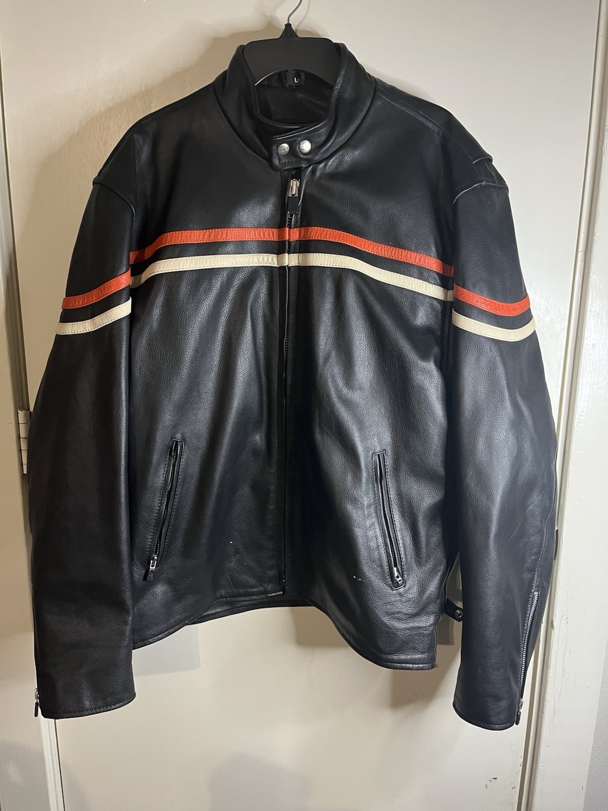 Interstate Leather Motorcycle Jacket Men’s XL Bla… - image 1