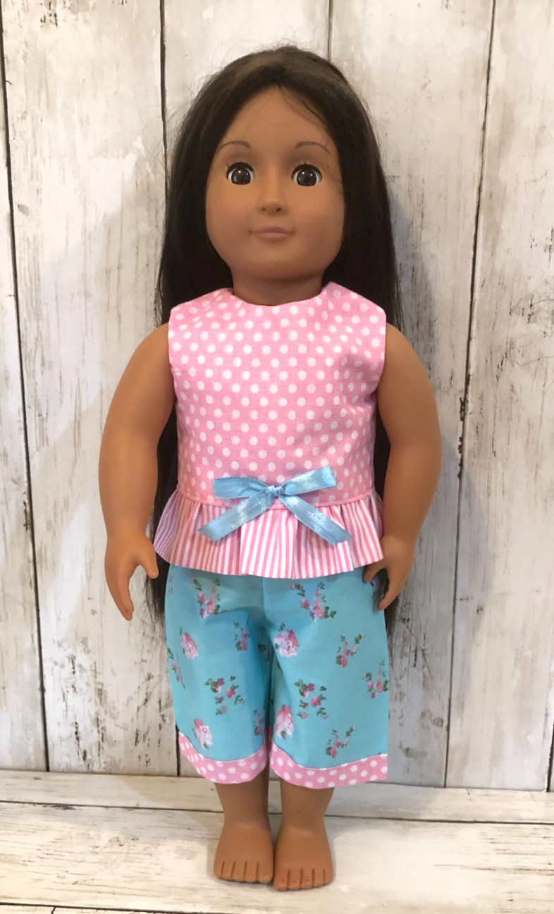 18 Inch Doll Clothes - Handmade 2 pc Outfit to Fit American 