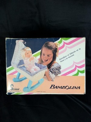 Vintage 1980s Jesmar Bambolina Rocking Baby Doll Set In Box **Incomplete