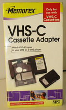 MEMOREX VHS-C CASSETTE ADAPTER WATCH IN YOUR VHS OR S-VHS PLAYER