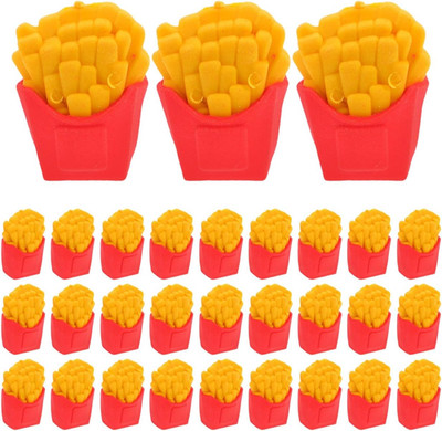 French Fries Erasers 30 Pieces Mini Food Erasers Bulk for Kids School Supplies C