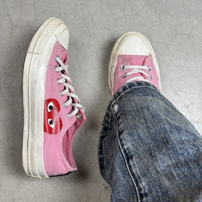 Comme Des Garcons CDG Play x Converse Chuck Taylor Pastel Pink Sneakers Low 8 W