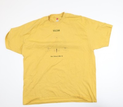 Gelbes T-Shirt Herren UK Größe 2XL Hanes