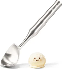304 Stainless Steel Ice Cream Scoop, All Metal Ice Cream Scooper One-Piece Desig