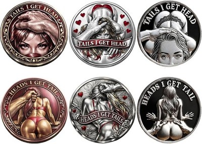 3PCS Heads I Get Tail Coin, Tails I Get Head Coin, Funny  Heads or Tails  No