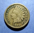 1864 Copper Nickel Indian Cent  Good+ details