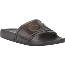 CALVIN KLEIN 12 M Mens Pool Slide Spa Jelly Sandal Shoe Slip On Black Austin New