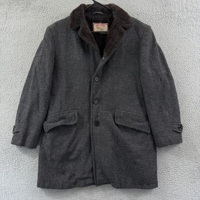 Vintage McGregor Coat Mens 40 Gray Snow Woods Paca Alpaca 70s Lined Flawed USA