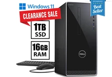 Dell Desktop Computer 16GB 1TB SSD 3.9Ghz DVD/CD-RW Windows 11 WiFi SALE