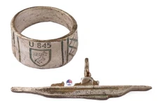 U845 U-boat WW2 German ring naval submarine U-Boot Kriegsmarine Navy WWII Pendan