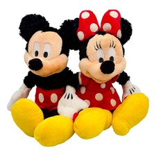 Disney Parks Exclusive 12" Mickey Mouse Minnie Mouse Bean Bag Plush Pair NWT