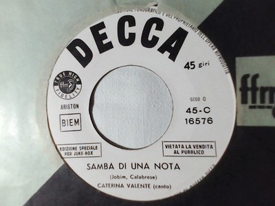CATERINA VALENTE Samba einer Note 7'' PROMO JUKEBOX CARLOS JOBIM SEHR SELTEN!!!